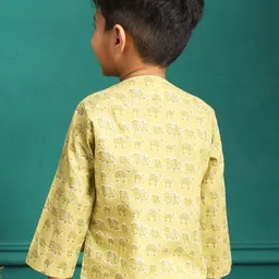 Polka Tots Kids Animal Printed Cotton Kurta with Pyjama image 3