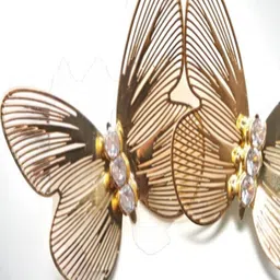 SAPRAA TRENDS Stainless Steel Gold-Plated Artificial Stones Studded Butterfly Shaped Studs image 5
