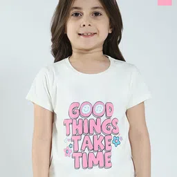 Monte Girls Pack Of 2 Typography Printed Round Neck T-shirt-image-33