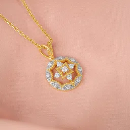 GIVA Women Gold Graceful Wheel Diamond Pendant-image-79