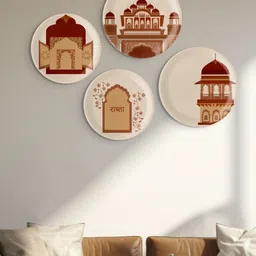 nestroots Brown & Green Printed Ceramic Wall Plate-picture-11