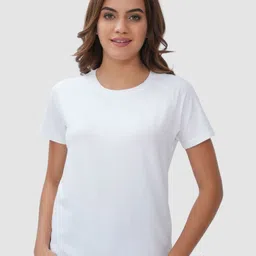 Bonjour Women Solid Round Neck T-shirt-image-70