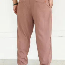 Instafab Plus Men Solid Mid-Rise Regular Fit Comfort Trousers image 5