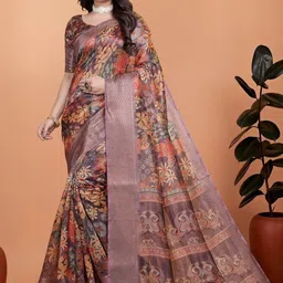 TheWonderWorld Floral Silk Blend Handloom Saree-picture-21