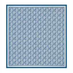 Sangria Blue & White Printed 210 TC Bedsheet With 2 Pillow Covers- 2.7 m x 2.7 m image 4