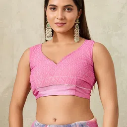 Ethnielle Zari Poly Georgette Designer Saree image 5