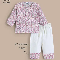 Hopscotch Kids-Unisex Printed Pure Cotton Kurta Sets-picture-49