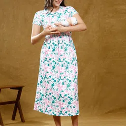 True Shape Print Maternity Midi Dress image 2