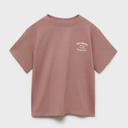 Mango Kids Boys Typography Print Pure Cotton Drop-Shoulder Sleeves T-shirt-image-6