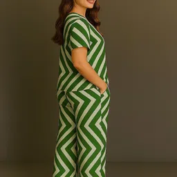 GAB Abstract Printed Pure Cotton Top With Trousers Co-Ords image 4