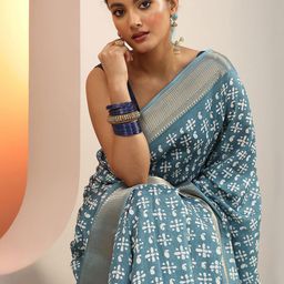 Libas Batik Printed Zari Saree-picture-35