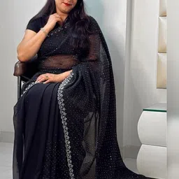 Moda Rapido Embellished Sequinned Poly Georgette Heavy Work Saree image 2