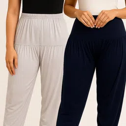 cozyplay Solid Viscose Women Harem Pants image 3