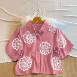 vastrakaala Women Relaxed Fit Fit Embroidered Button Down Collar Casual Shirt-picture-11