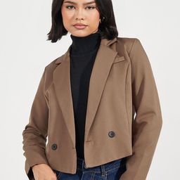 Styli Double-Breasted Cropped Blazers-picture-42