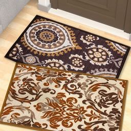 Athom Living 2-Pcs Brown & Beige Printed Anti-Slip Doormats-picture-34