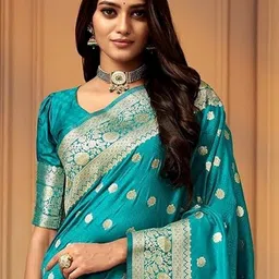 AVANTIKA FASHION Ethnic Motifs Woven Design Zari Kanjeevaram Saree with Blouse Piece image 2