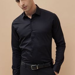 CODE by Lifestyle Men Spread Collar Solid Cotton Slim Fit Formal Shirt-picture-26