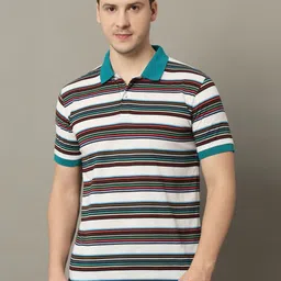 GET GOLF Men Striped Polo Collar Cotton T-shirt-picture-26