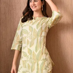 SILAKIVA Printed Pure Cotton Round Neck Top With Trousers Co-Ords image 2