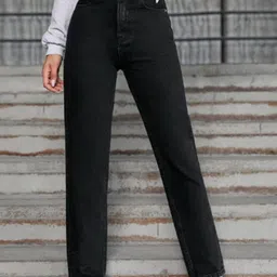 Ds Fashion Women Black High-Rise Light Fade Cotton Stretchable Jeans-picture-36