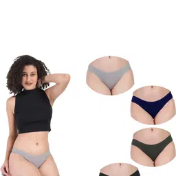 ORLIZEA Pack of 4 Women Low-Rise Cotton Blend Thongs-picture-15