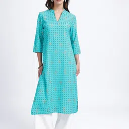 Anouk Rustic Geometric Print Straight Kurta image 5