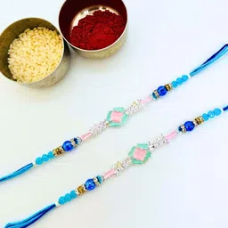 Sangria Unisex American Diamond Wraparound Rakhi - Pack Of 2 image 1