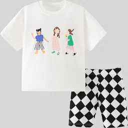 LULU & SKY Girls Printed T-shirt with Shorts-picture-55