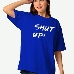 STATUS MANTRA Women Typography Printed Bio Finish Applique T-shirt image 4