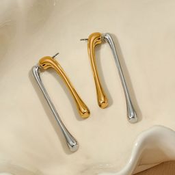 FIMBUL Rhodium-Plated Teardrop Shaped Drop Earrings-picture-30