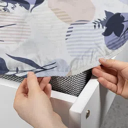 KLOTTHE Blue Floral 300 TC Double Size Fine Bedsheet With Pillow Covers - 98 x 88 In image 5