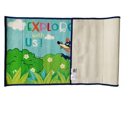 Athom Trendz Kids Green & Blue Cartoon Characters Printed Floor Runner image 2