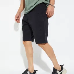 max Solid Men Black Basic Shorts image 5