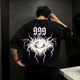 lauren adams Men Printed Round Neck Pure Cotton Black T-Shirt-picture-19