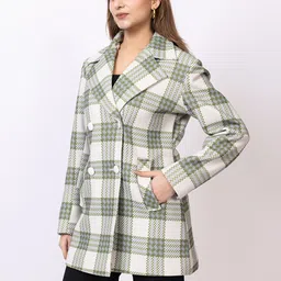 gee 5 Imported Warm Tweed Checkered Coat For Women image 4