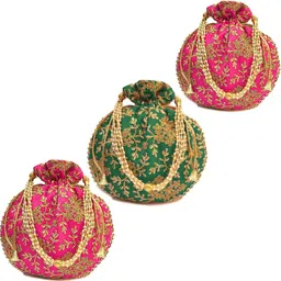 maacare Women Pink, Green Potli-picture-31