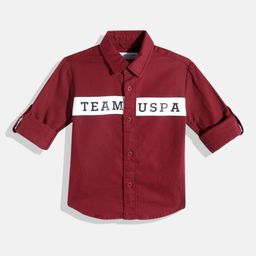 U.S. Polo Assn. Kids Boys Typography Printed Pure Cotton Casual Shirt-picture-47