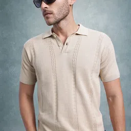 The Roadster Lifestyle Co. Self Design Polo Collar T-shirt-picture-34