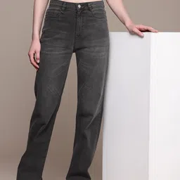 The Roadster Life Co. Women Straight Fit High-Rise Light Fade Stretchable Jeans-image-91