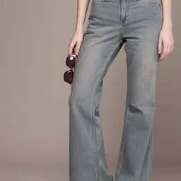 The Roadster Life Co. Women Pure Cotton Slim Flared High-Rise Heavy Fade Jeans-image-93