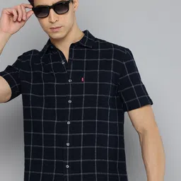 Levis Slim Fit Checked Cotton Linen Casual Shirt-image-85