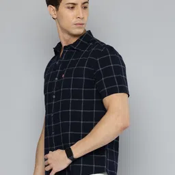 Levis Slim Fit Checked Cotton Linen Casual Shirt image 4