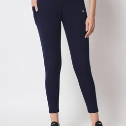 MUSCLE TORQUE Women Navy Blue Solid Training & Gym Tights-picture-13