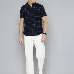 Levis Slim Fit Checked Cotton Linen Casual Shirt image 2
