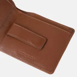 Hidesign Men Tan Brown Solid Leather Two Fold Wallet image 2