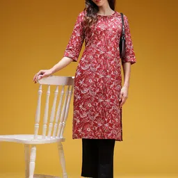 HERE&NOW Floral Print Straight Kurta image 4