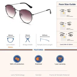 SCOTT Unisex Round Sunglasses with UV Protected Lens 8903232281433 image 3