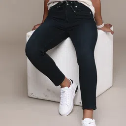 Calvin Klein Jeans Women Navy Blue Skinny Fit High-Rise Stretchable Jeans-picture-22