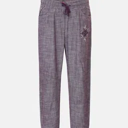Blue Giraffe Girls Purple Solid Joggers-picture-49